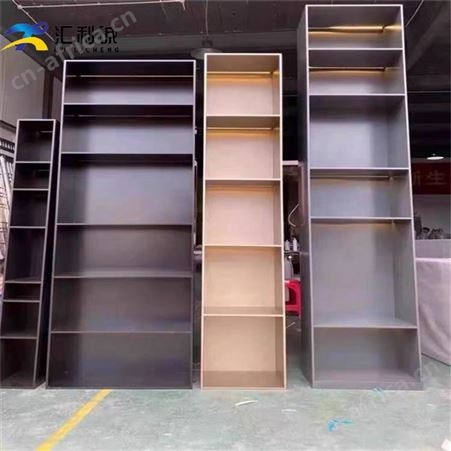 不锈钢灯光柜 电视机背景带灯不锈钢装饰展示柜定制书柜