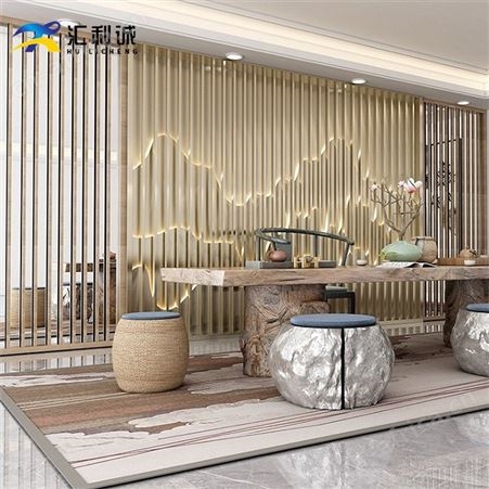 背景不锈钢镂空屏风隔断 带造型激光金属雕花屏风隔断