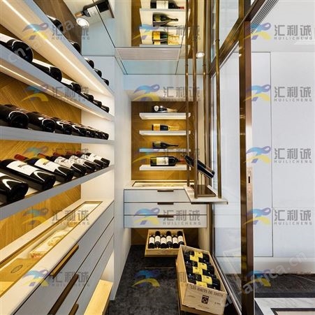 酒店不锈钢恒温酒柜 别墅客厅装饰酒柜红酒架定制
