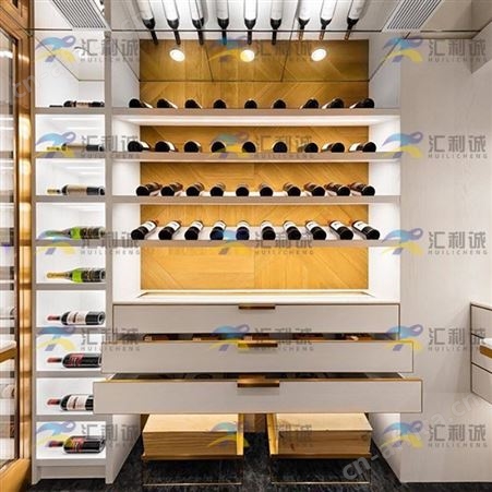 轻奢不锈钢酒柜客厅简约展示红酒架 私人恒湿酒柜定制