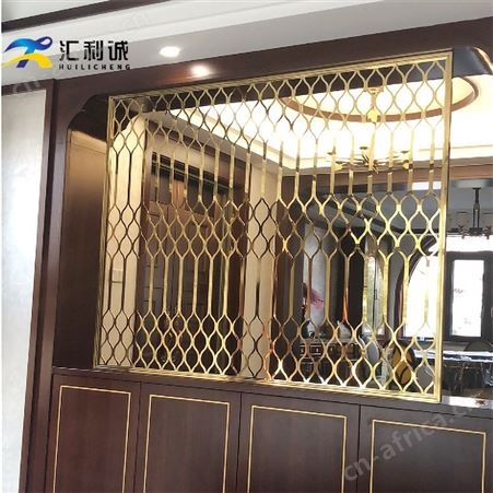 304镜面镂空雕花不锈钢屏风隔断 花型纹路别墅装饰工程