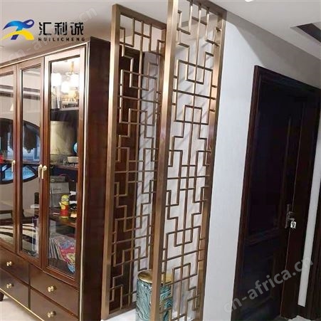 黑钛轻奢简约不锈钢屏风 假山仿山金属隔断沙发背景装饰定制