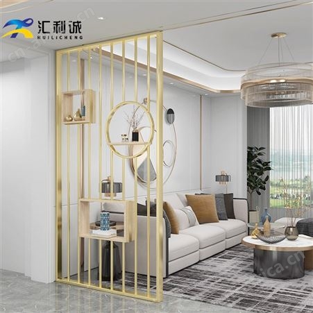 不锈钢屏风装饰工程 商业大型玻璃金属隔断定制
