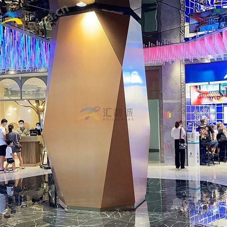 酒店大堂不锈钢异型装饰 金属包边条板 屏风定制等工程服务