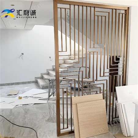 商用场所不锈钢屏风隔断 餐厅金属屏风带造型定制