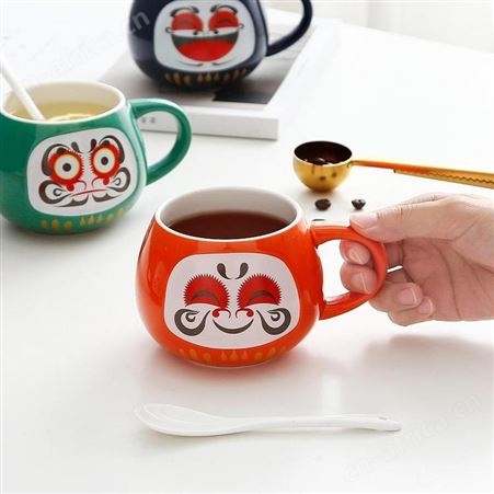 万高 日式趣味陶瓷杯 S518 美泽西安礼品定制 开业礼品加盟 MY-WGTC-L5-19