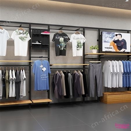 新款服装店展示架落地式衣架男装展示柜中岛衣服陈列架商店展厅男装店货架定制展柜厂
