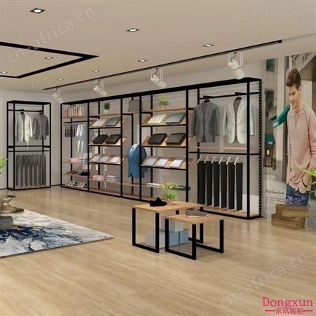 高档服装店展示架男装货架落地式陈列柜品牌商场男士店铺落地式陈列柜定制展柜厂