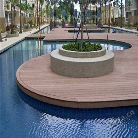 圆孔塑木地板 空心实心木塑地板 园林景观木栈道地板