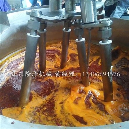 诸城隆泽多抓炒锅 液压式火锅底料炒料机设备 大型燃气熬制锅