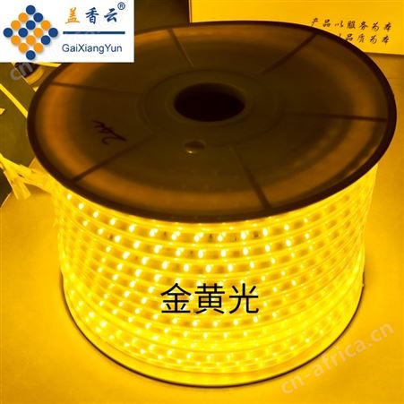 盖香云220V户外LED灯带金黄光10mm直排2835-120D-弧面拉丝