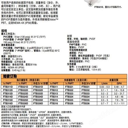 Omega/欧米伽 FTB300系列微流量流量计