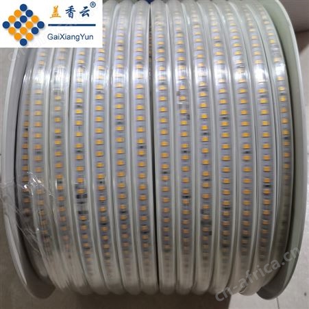 盖香云220V户外LED灯带金黄光10mm直排2835-120D-弧面拉丝