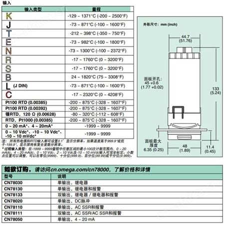 OMEGA欧米茄 CN78000系列温度控制调节器