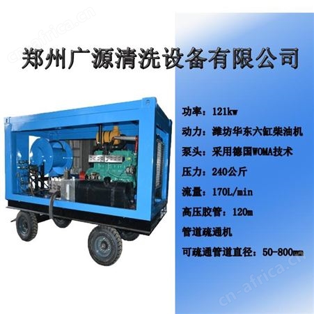 广源GYB系列中型管道高压水疏通清洗机