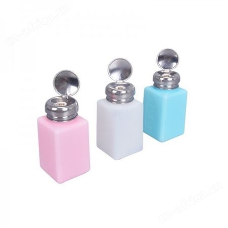 按压式 塑料水溶剂瓶200ML白蓝粉工业用酒精瓶