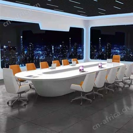 异形白色烤漆会议桌 接待洽谈桌 定制烤漆会议桌 办公家具生产厂家 旭峰家具