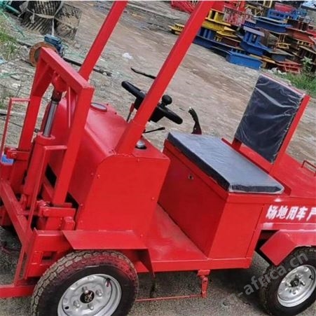 建筑工地自卸式电动拉砖车 三轮骑行带货叉新能源