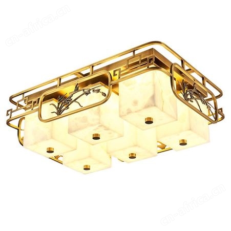 新中式全铜吸顶灯 现代简约云石吸顶灯 双庆灯饰矮户型家用灯具
