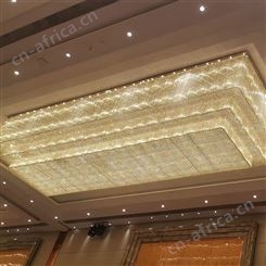 酒店工程水晶灯长方形非标大型宴会厅美容店大厅灯具定制双庆灯饰