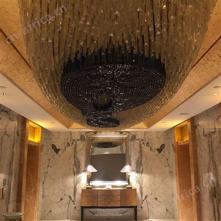 椭圆形大型酒店大堂工程灯具会所电梯间宴会厅艺术水晶灯定制双庆灯饰