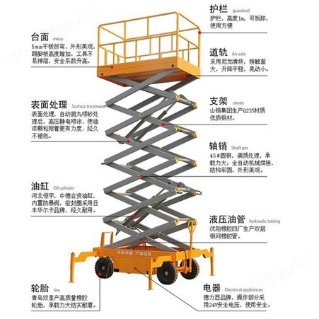 腾拓制造移动升降机固定剪叉电动液压机械家工地用小型汽车载电瓶升降平台