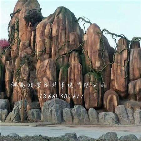 赣州假山设计 塑石假山景观制作 施工制作假山 水泥假山湘岩园林