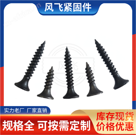 双线细牙/单线粗牙高强度黑色白色喇叭头平头十字头干壁钉 风飞供应 现货销售