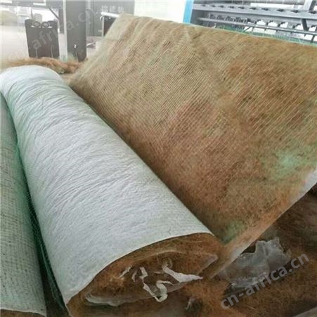 边坡防护抗冲椰丝毯 带草籽生态纤维植被毯 加筋型麻椰抗冲固土毯