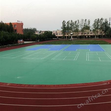 成都塑胶跑道材料地胶硅PU篮球场公园健身步道幼儿园橡胶彩虹地面施工