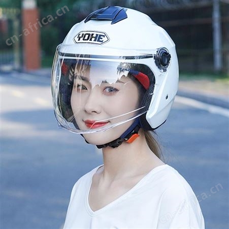 永恒头盔电动车男女电瓶灰盗四季双镜片轻半覆冬保暖防雾安全头帽