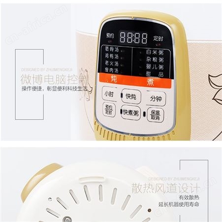 陶瓷电炖锅白瓷家用插电预约全自动快速神器大功率煲汤煮粥砂锅6L