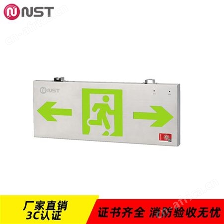 劳士应急灯拿斯特智能照明集中电源集中控制型二总线不锈钢双面银灰色标志灯N-BLJC-2LREⅡ1WZDA