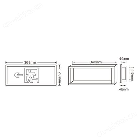 led灯品牌敏华电工劳士应急照明安全指向灯自电集控嵌墙式不锈钢标志灯M-BLZC-1LREⅠ0.5WZPE-ZPF