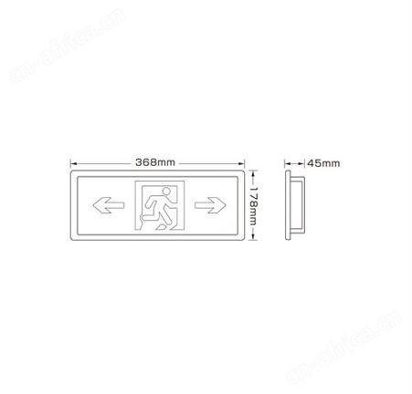 劳士智能应急照明疏散系统不锈钢嵌墙式双向标志指示灯具L-BLZC-1LREⅠ0.5WZXE ZXF