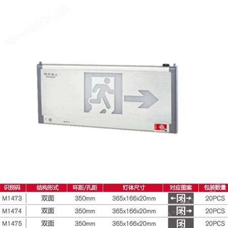 敏华电工兀拿斯特应急照明智能led灯纳米板仿导光板一体式AC220V标志灯M-BLZD-2LROEⅠ5WCAR