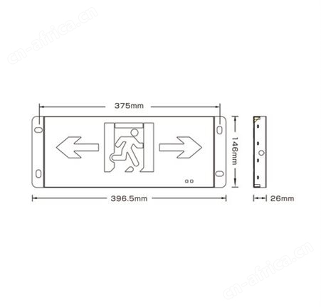 劳士应急照明灯疏散指示牌安全出口防水型吸墙式双向标志灯L-BLJC-1LROEⅠ0.6WZUF