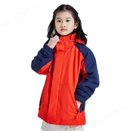 儿童三合一冲锋衣防水防风保暖可拆卸户外服青少年外套校服定制
