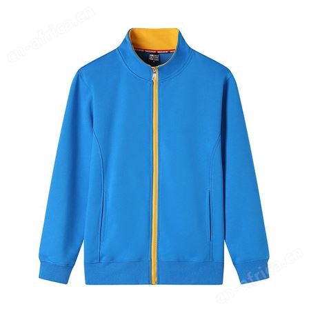 鼎度480克毛圈撞色拉链开衫立领卫衣定制 工作团体服文化衫印LOGO