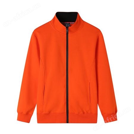 鼎度480克毛圈撞色拉链开衫立领卫衣定制 工作团体服文化衫印LOGO
