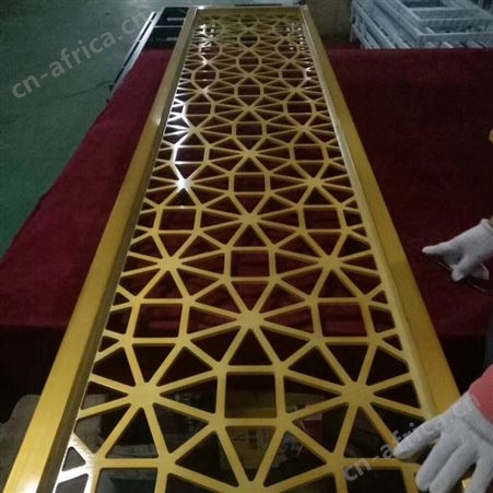 佛山香槟金不锈钢屏风 镂空花格不锈钢屏风