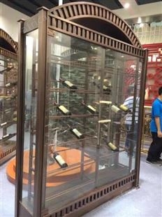 古典艺术仿古不锈钢酒架 国民风格不锈钢红酒展示柜