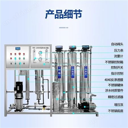 单双级反渗透水处理设备 RO反渗透纯水机工业净水设备