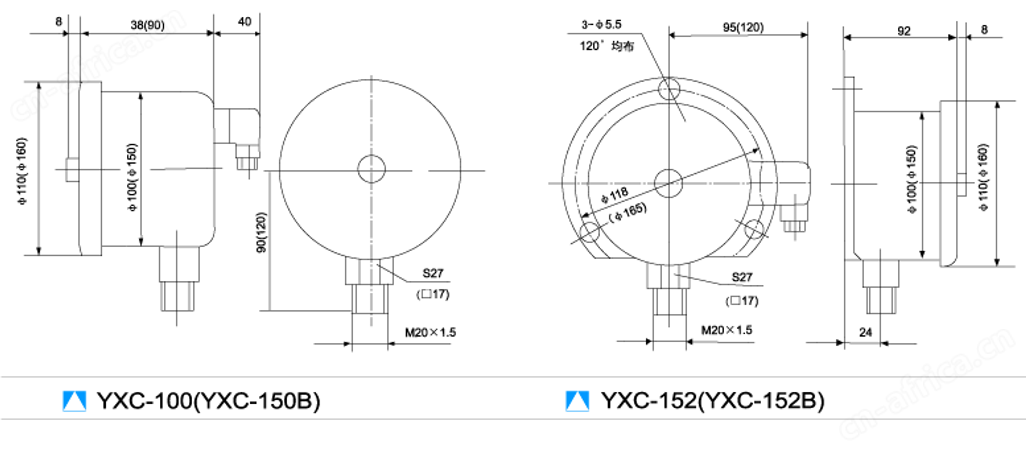 YXC-100-FZ磁助式电接点压力表，YXC-100-FZ径向耐腐蚀CIZ磁助电接点压力表，耐震CIZ磁助电接点压力表