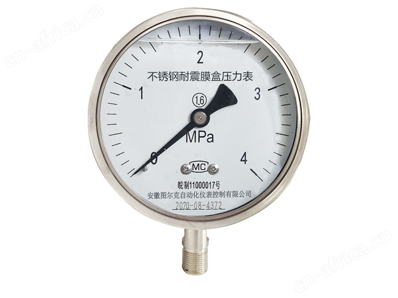不锈钢压力表,径向不锈钢膜盒压力表,耐震膜盒压力表