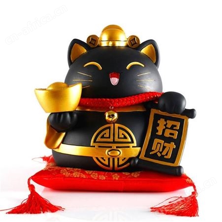 树脂摆件招财猫 树脂存钱罐定做 储钱罐来图订制logo 乔迁节庆礼品定制