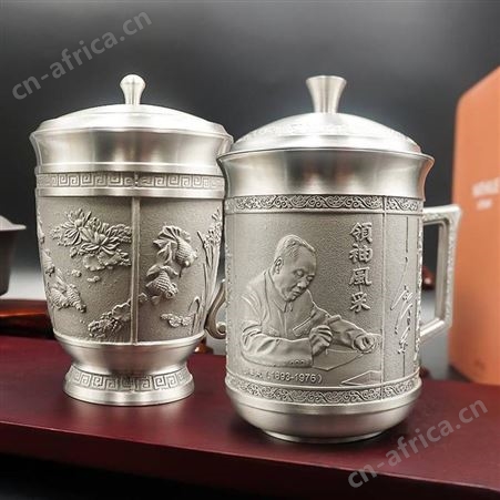 纯锡茶杯茶具套装 纯锡茶杯定制logo 金属工艺品定制厂家 商务送礼礼品锡制品茶具