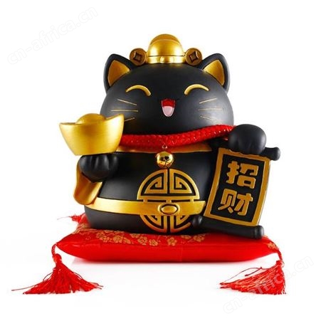 树脂摆件招财猫 树脂存钱罐定做 储钱罐来图订制logo 乔迁节庆礼品定制
