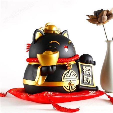 树脂摆件招财猫 树脂存钱罐定做 储钱罐来图订制logo 乔迁节庆礼品定制