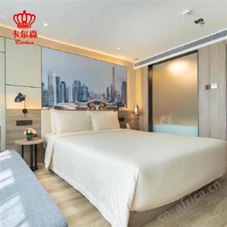 卡尔森苏州家具厂酒店样板房现代简约双人床商务宾馆全套客房床头柜工程家具批发定制